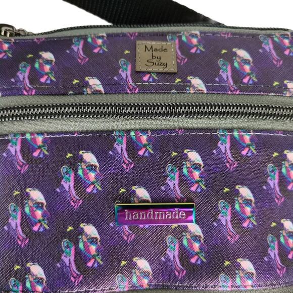 NWOT Post Malone Print Custom Handmade By Suzy Crossbody Bag Adjustable Straps - Picture 2 of 12